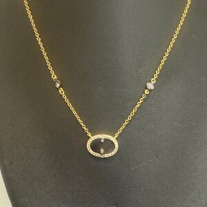 Freida Rothman mother of pearl Crystal gold tone necklace Necklace‎